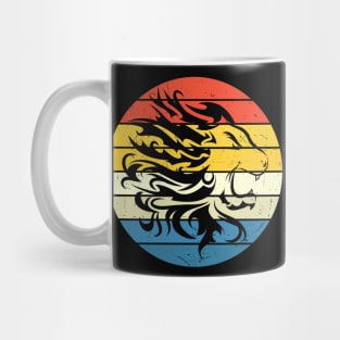 Tribal Lion Retro Sunset Big Cat Mug